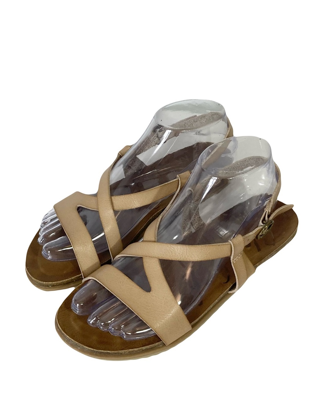 BLOWFISH MALIBU Sandals 6.5 Gold Strappy Ankle-Length Hook